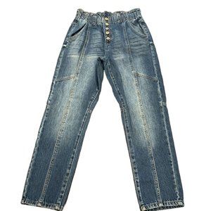 Kancan Sz 5/26 High Rise Button Fly Elastic Paperbag Waist Skinny Jeans